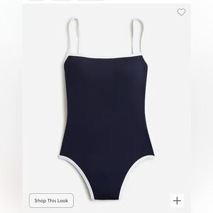 COPY - NEW W/O TAGS - NEVER WORN - JCREW SQUARENECK SWIMSUIT WITH CONTRAST TRIM…